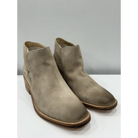 Diba True Caspian Womens Size 8.5 Booties Boots Beige Suede Pull On New in Box - Picture 1 of 11